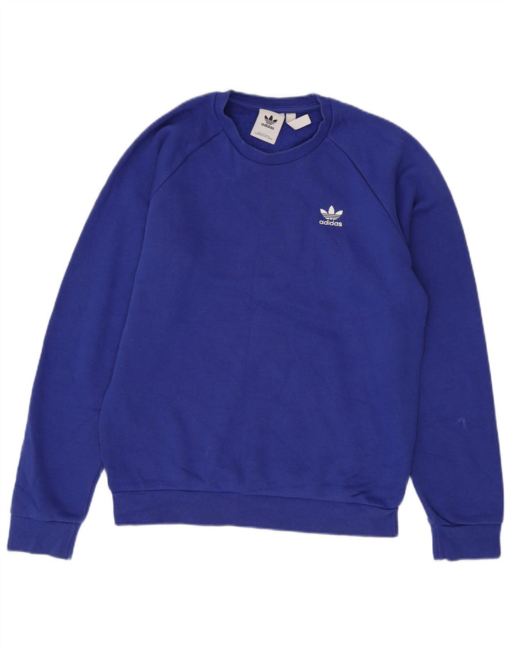 Hanorac pentru bărbați Adidas Jumper mic, albastru, bumbac