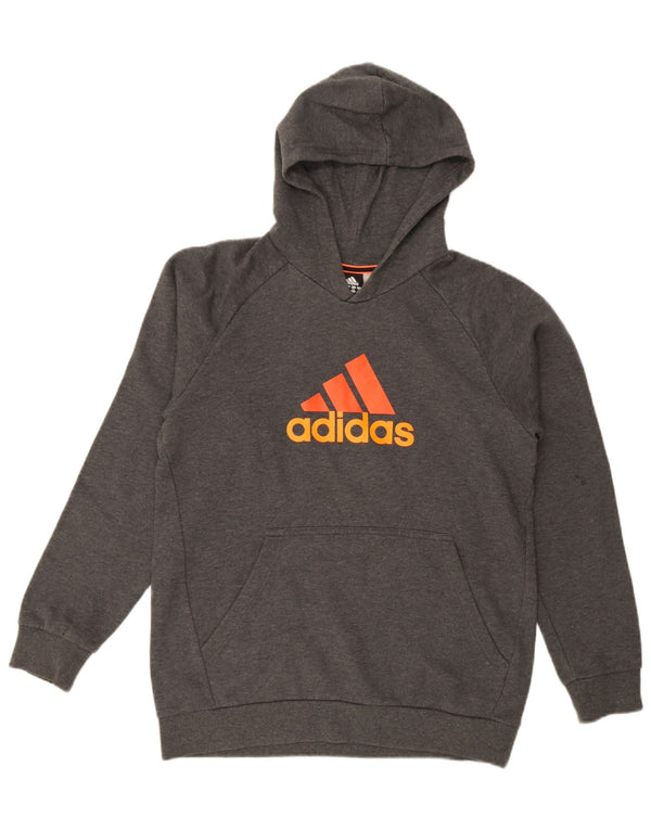 Pulover cu glugă cu grafic Adidas pentru băieți, 15-16 ani, bumbac cu pete gri