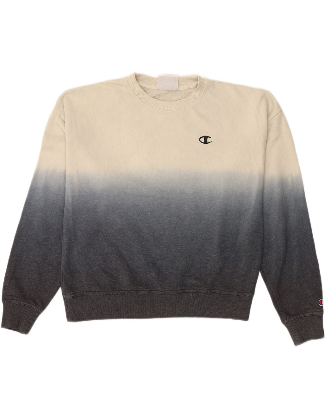 CHAMPION Womens Oversized Sweatshirt Jumper UK 10 Small Grey Colourblock Vintage Champion and Second-Hand Champion from Messina Hembry 