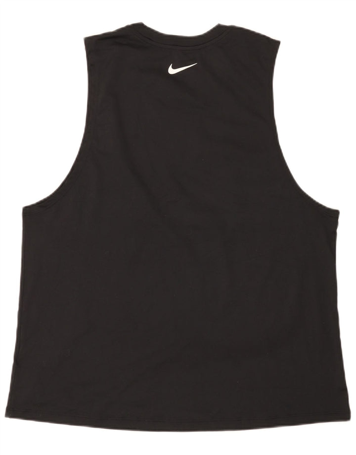 Top cu vestă grafică Nike Dri Fit pentru bărbați, mare, negru, poliester