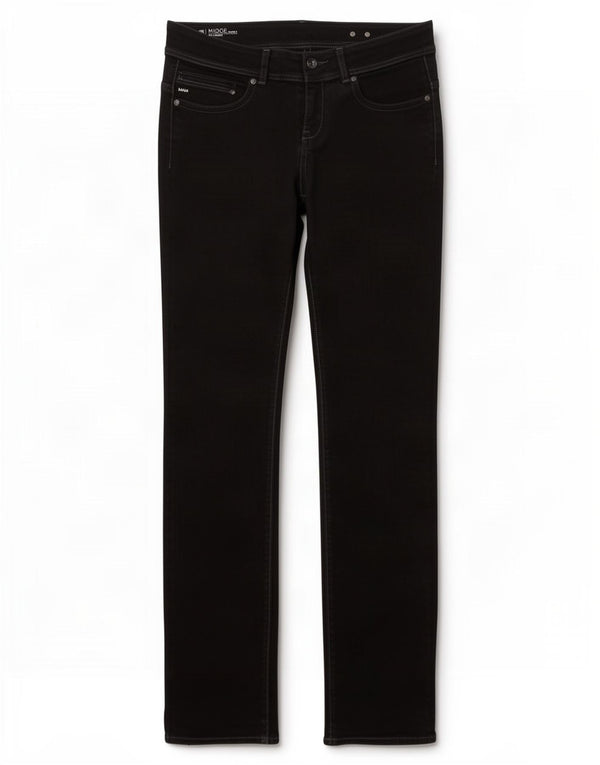 Blugi drepti G-Star pentru femei Midge cu talie medie L31 L34 bumbac negru