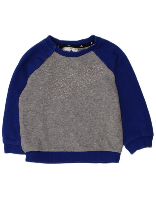 Adidas Baby Boys Pulover grafic 9-12 luni Gri Colorblock