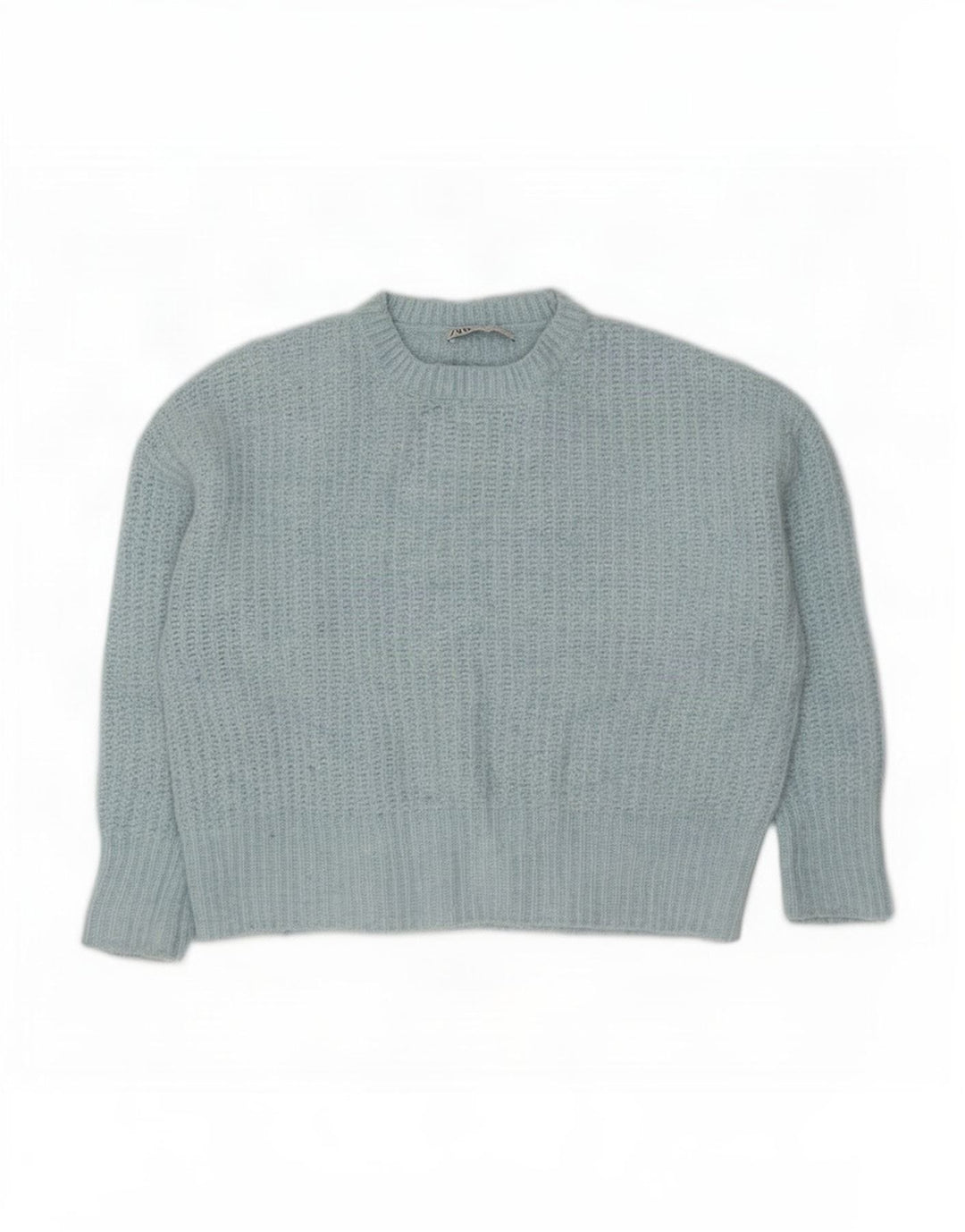 Pulover supradimensionat pentru femei Zara, cu gât crew, UK 14 Poliester albastru mediu
