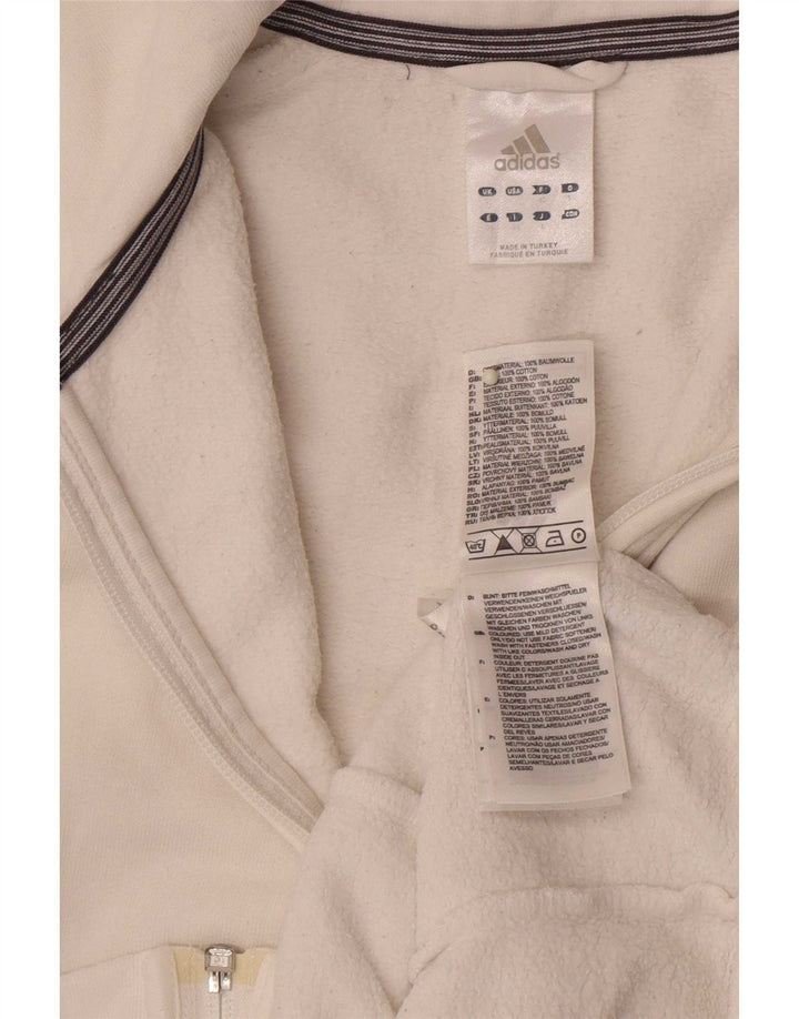 Jachetă de trening pentru femei Adidas UK 12, bumbac alb mediu