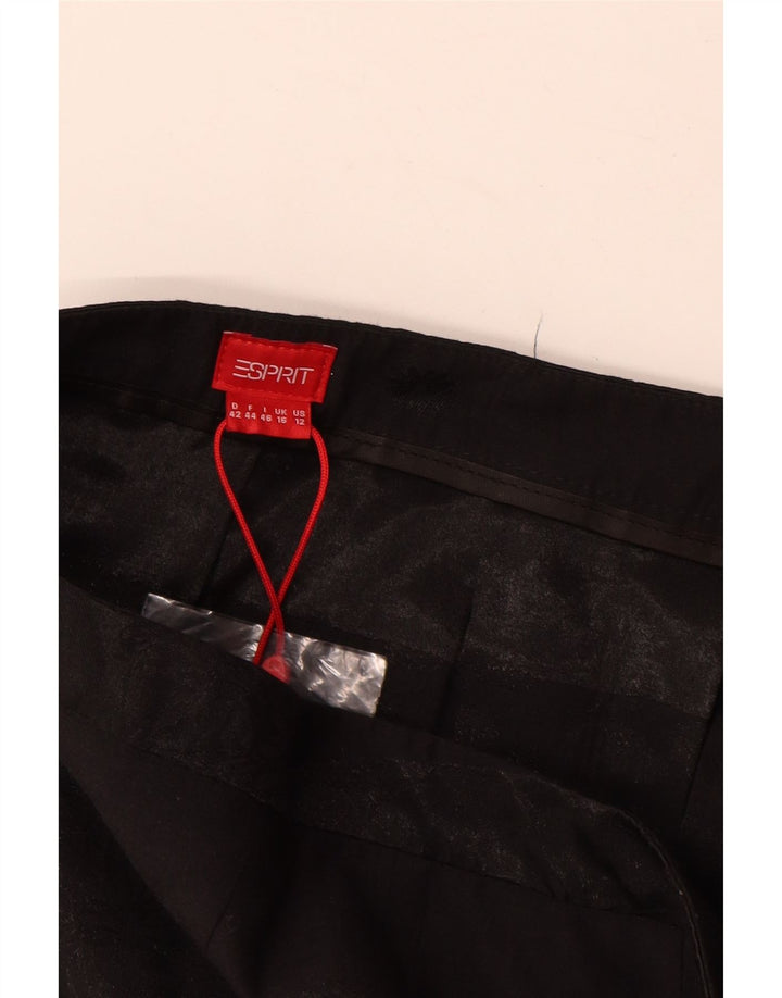 Fusta plisată pentru femei Esprit UK 16 Large W34 Poliester floral negru