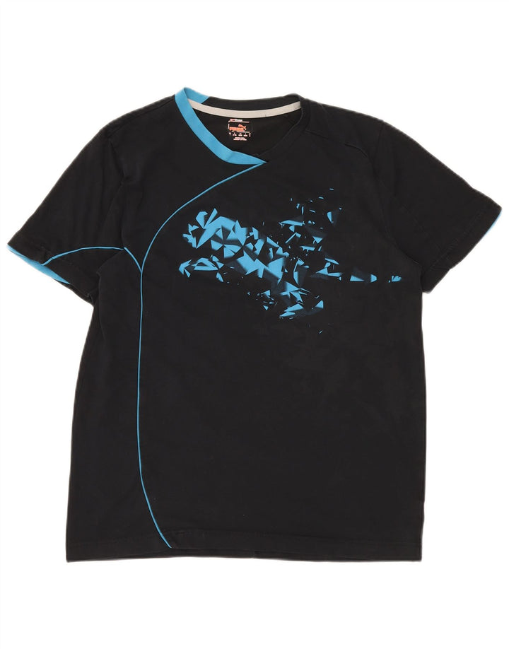 Tricou grafic PUMA pentru bărbați Top mediu din bumbac negru