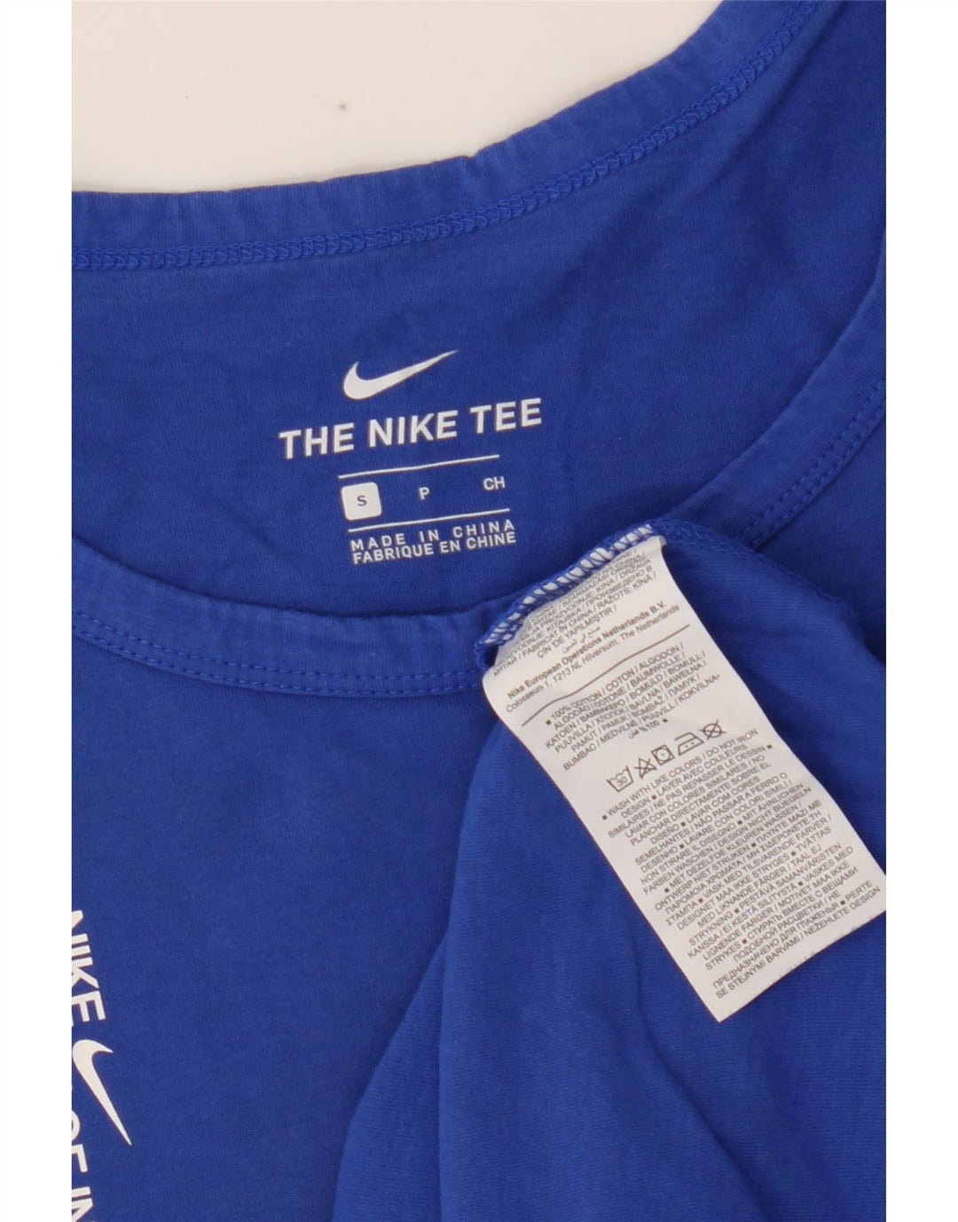 NIKE Mens Graphic Vest Top Small Navy Blue Cotton