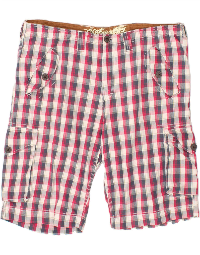 VINTAGE Mens Cargo Shorts W41 XL  Pink Check Vintage Vintage and Second-Hand Vintage from Messina Hembry 