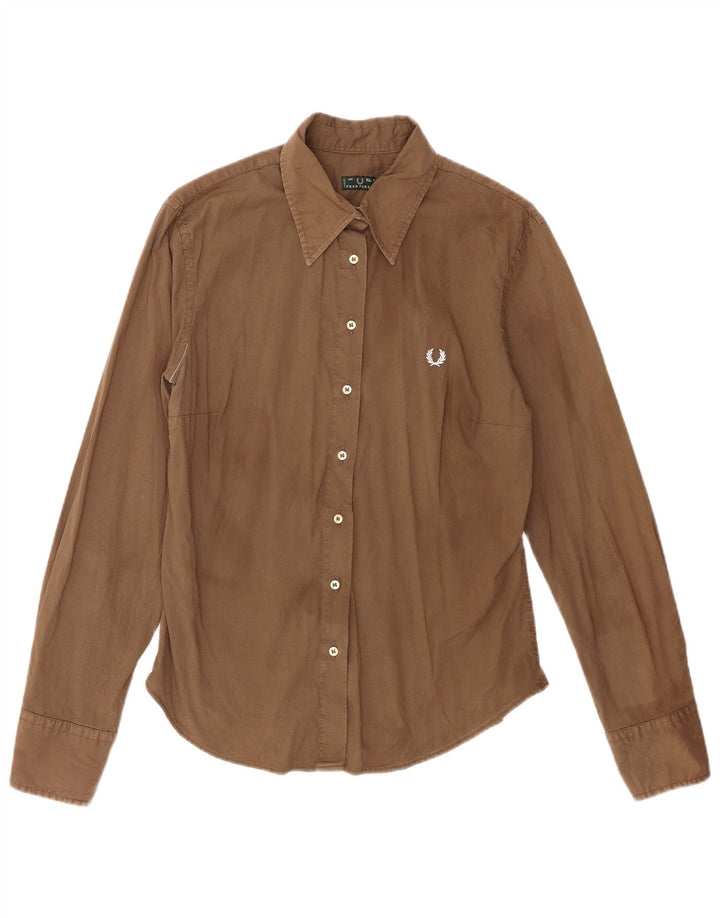 Cămașă Fred Perry pentru femei UK 18 XL maro bumbac