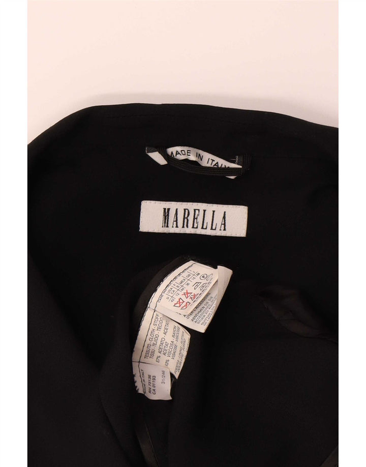 Jachetă Blazer pentru femei Marella cu mâneci 3/4 UK 16 Acetat mare negru