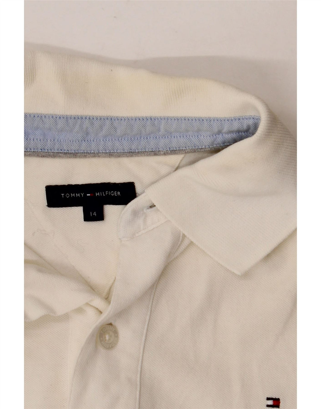 TOMMY HILFIGER Tricou Polo Băieți 13-14 Ani Alb