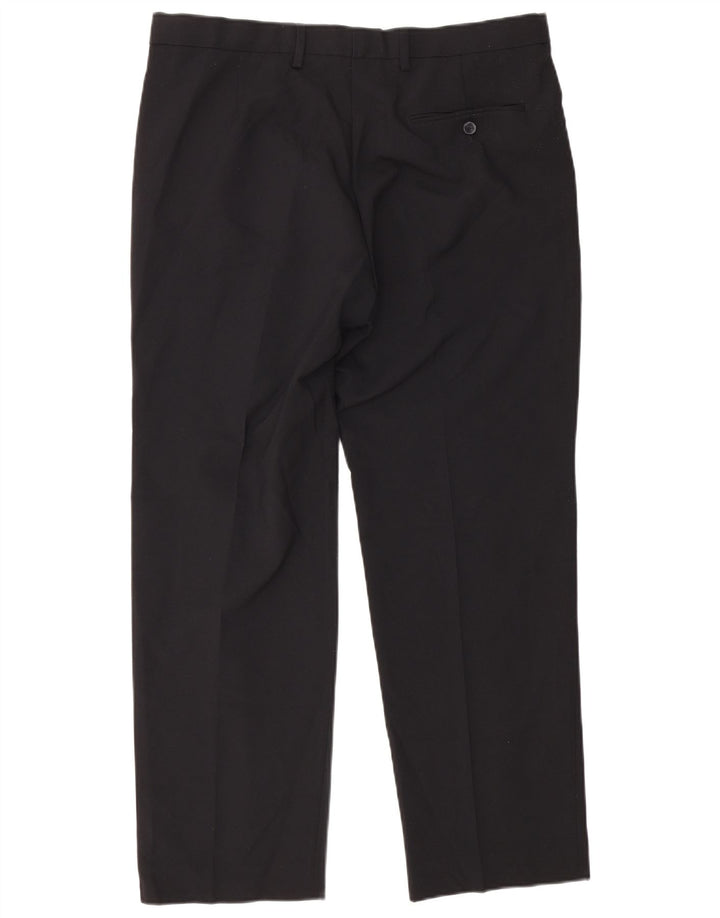 Pantaloni de costum obișnuiți pentru bărbați Marks & Spencer L36 L29 Poliester negru