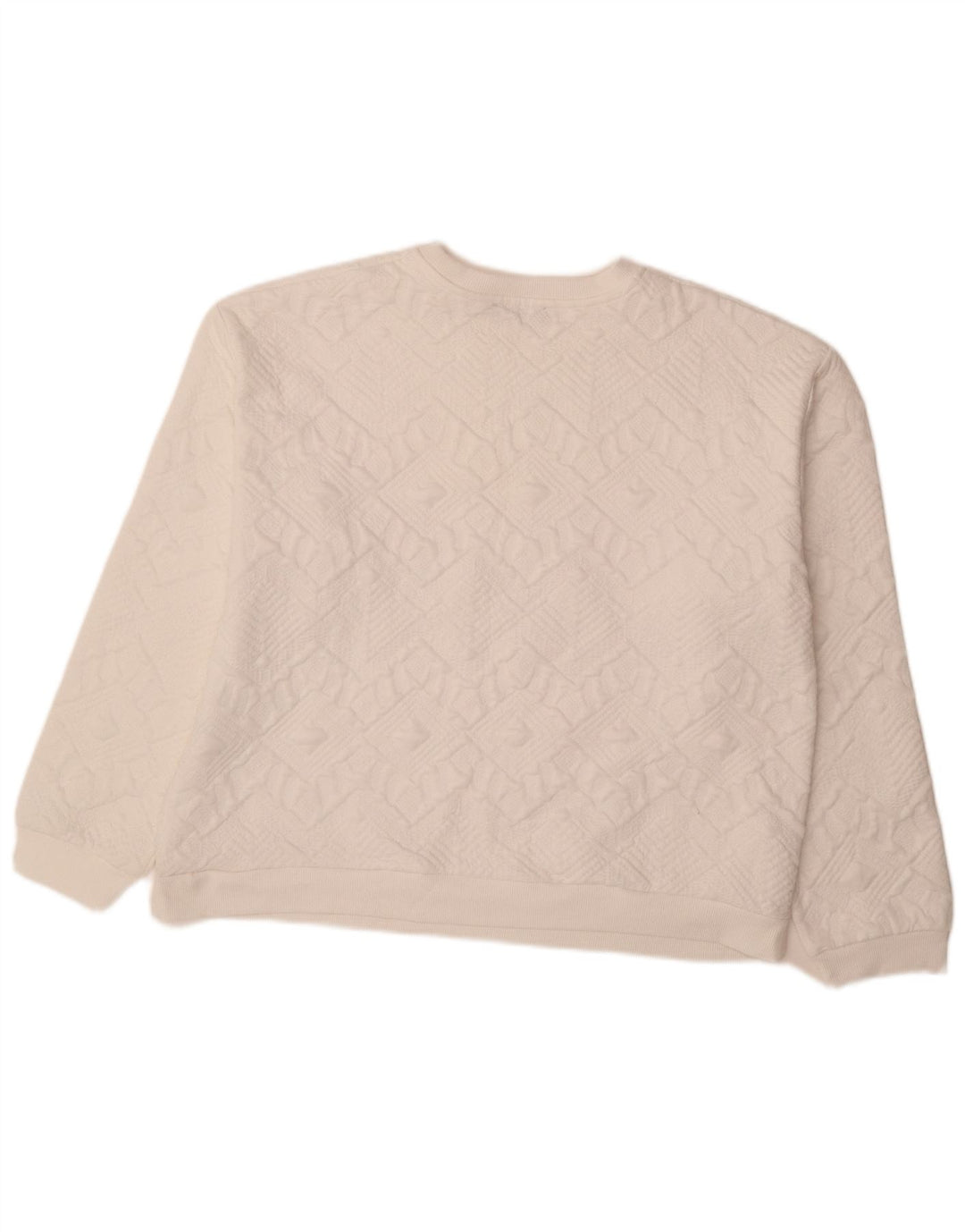 Pulover supradimensionat pentru femei Zara UK 16, mare, alb, geometric