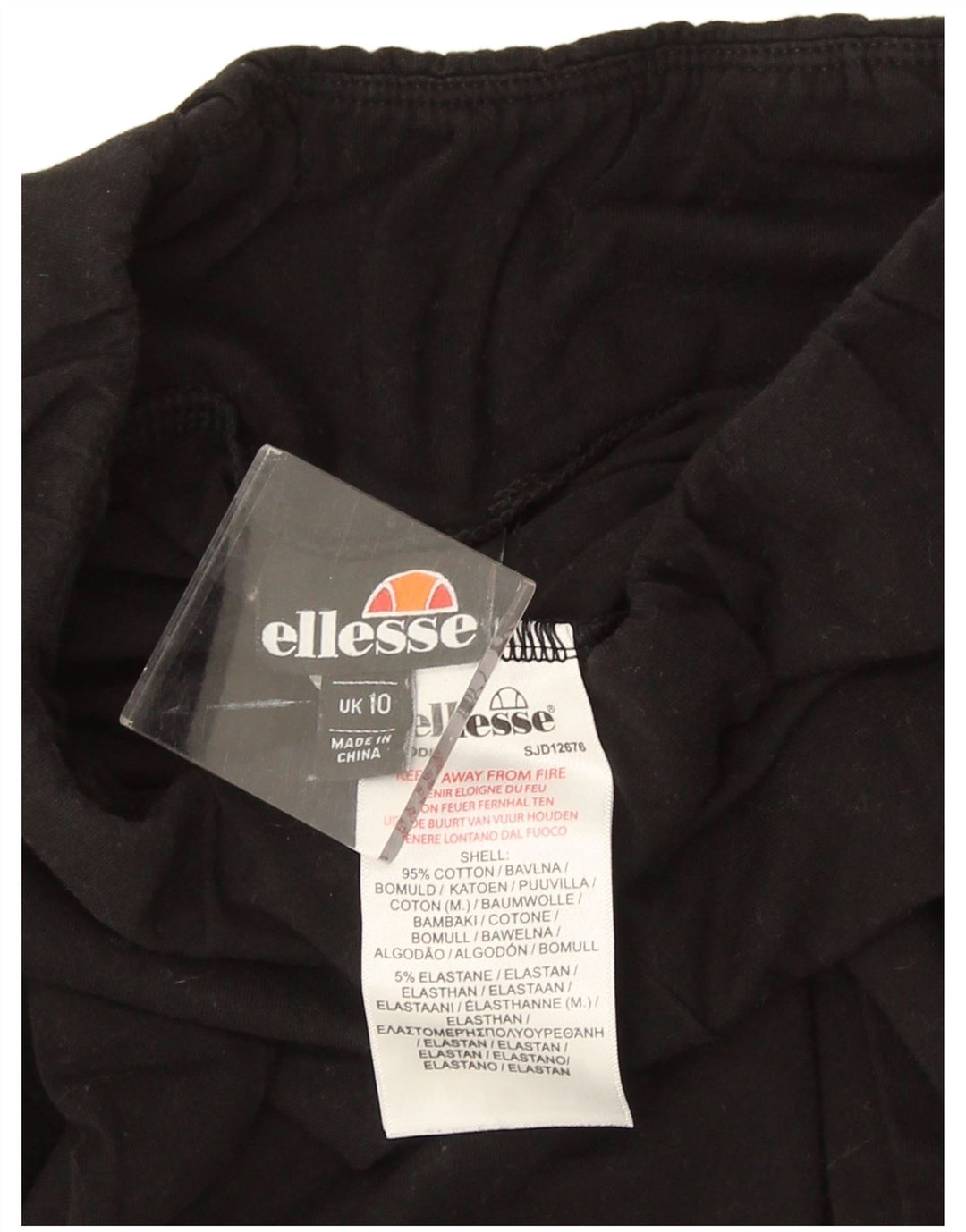 Leggings cu grafic pentru femei Ellesse UK 10, bumbac negru mic