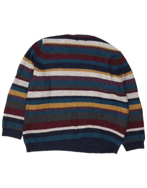 Marks & Spencer Mens Crew Neck Jumper Sweater Medium Multicoloured Striped