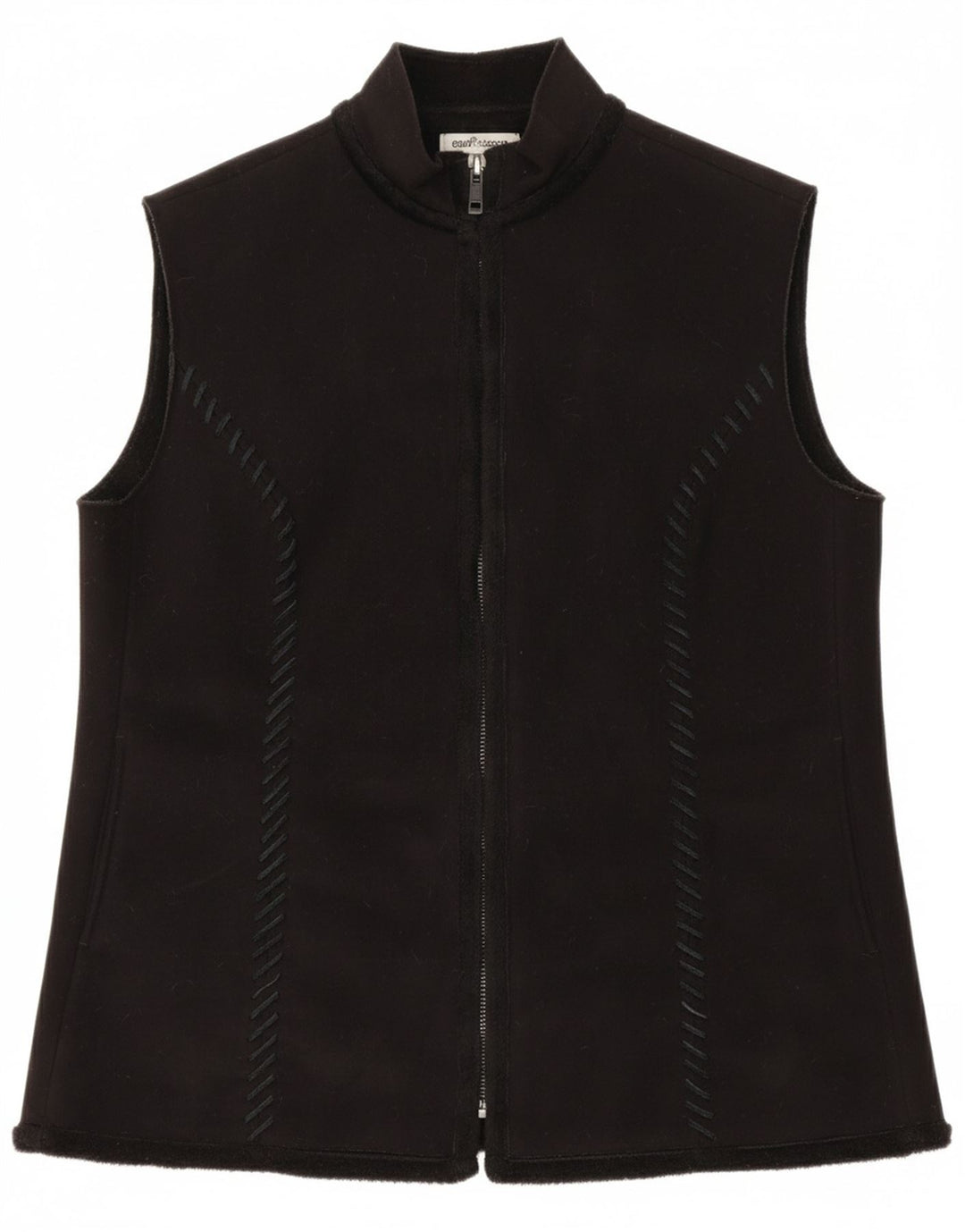 TRAFFIC Womens Fleece Gilet UK 14 Large Black Polyester