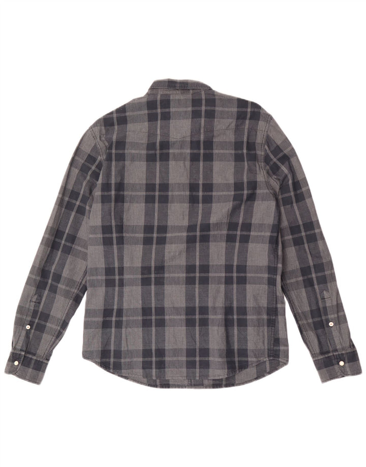 Cămașă Lee pentru bărbați, slim fit, mare, gri din bumbac