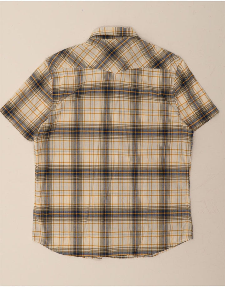 LEE Mens Slim Fit Short Sleeve Shirt Large Beige Check Cotton Vintage Lee and Second-Hand Lee from Messina Hembry 