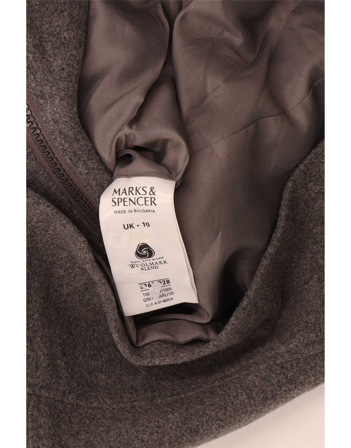 Geacă bomber supradimensionată pentru femei Marks & Spencer UK 10 Lână gri mică