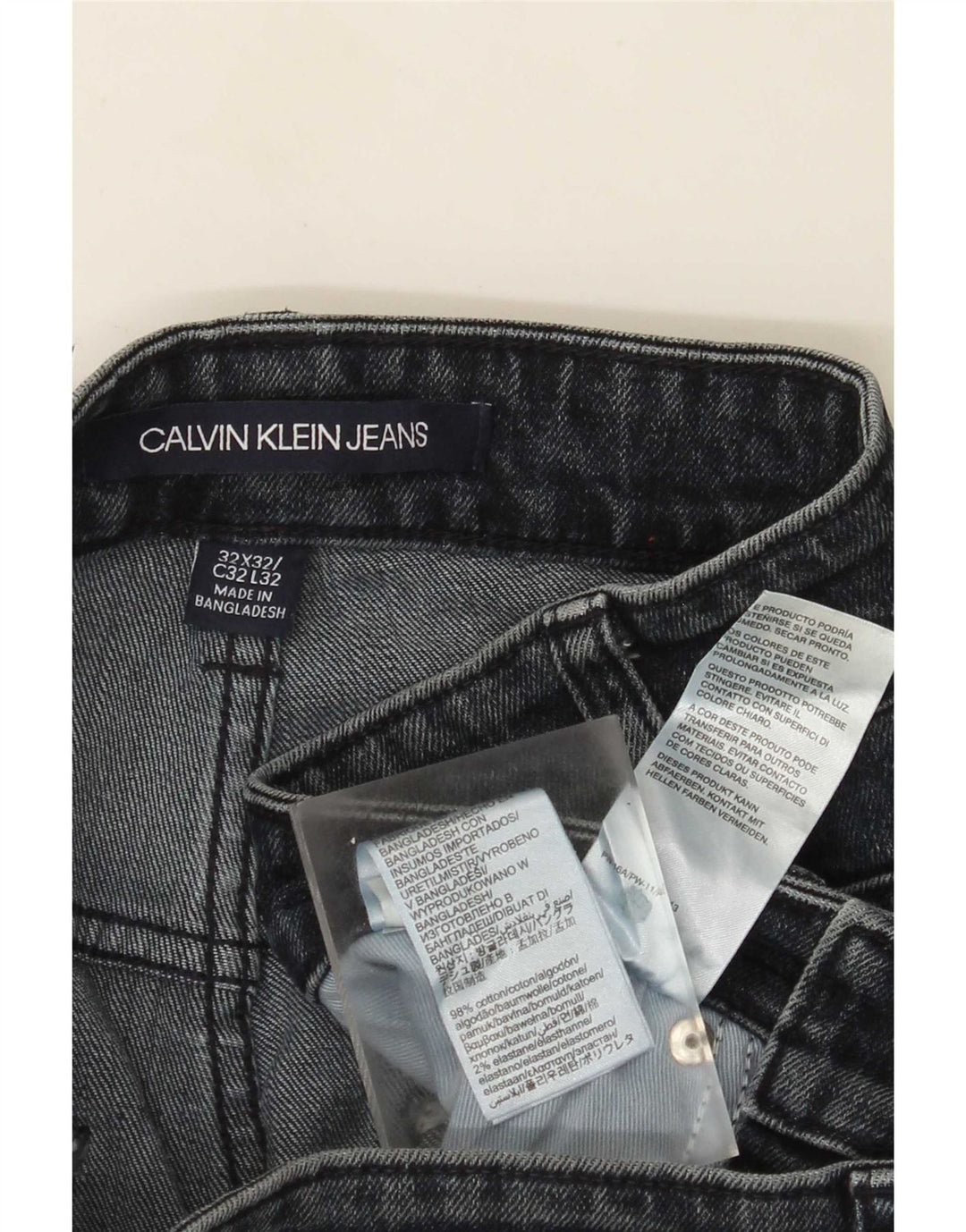 Calvin Klein Jeans drept bărbați W32 L32 bumbac gri