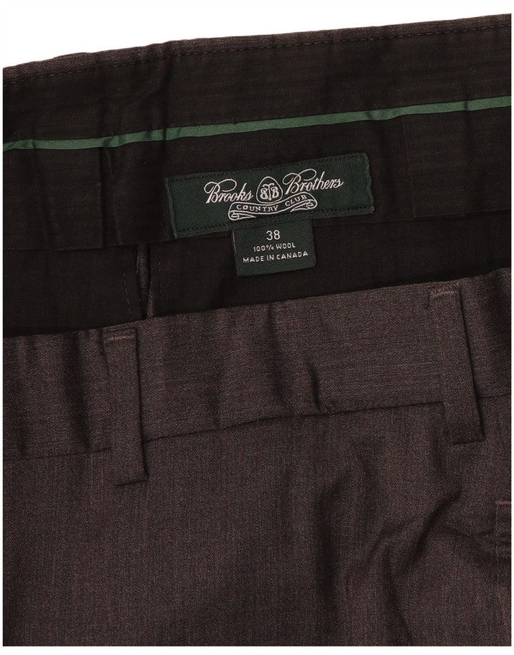 Pantaloni de costum drept bărbați Brooks Brothers L38 L30 Lână gri