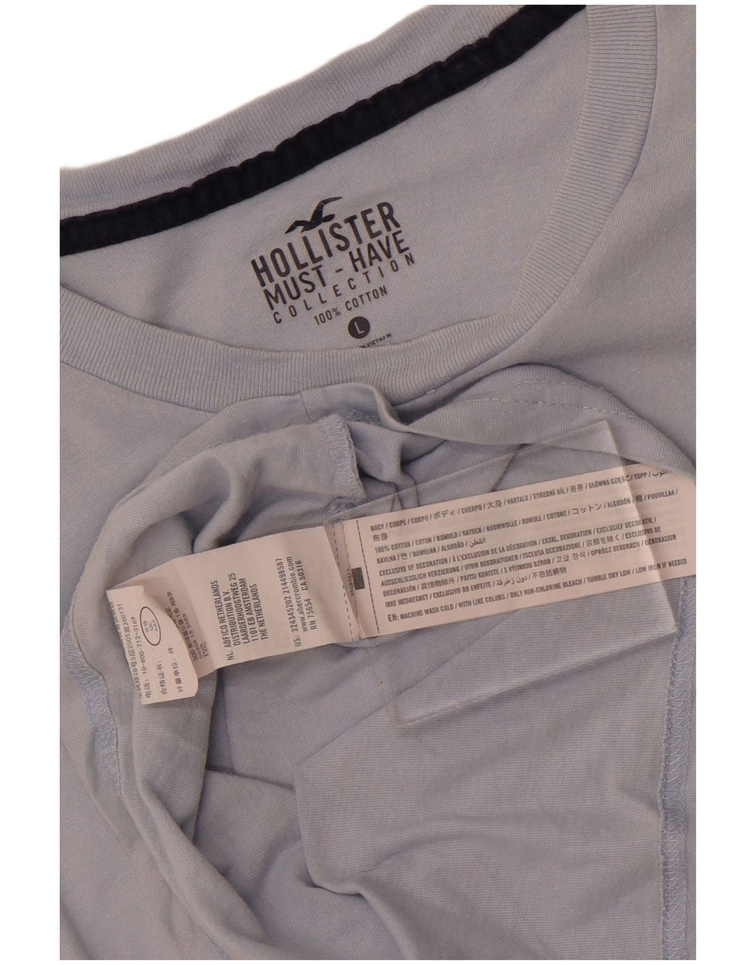 Tricou Hollister pentru bărbați Top mare din bumbac albastru