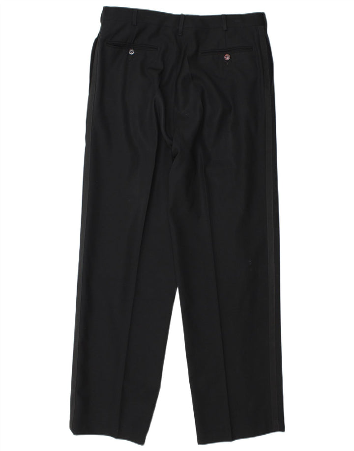 Egon Von Furstenberg Mens UK 40 Large W32 L32 Lână virgină neagră