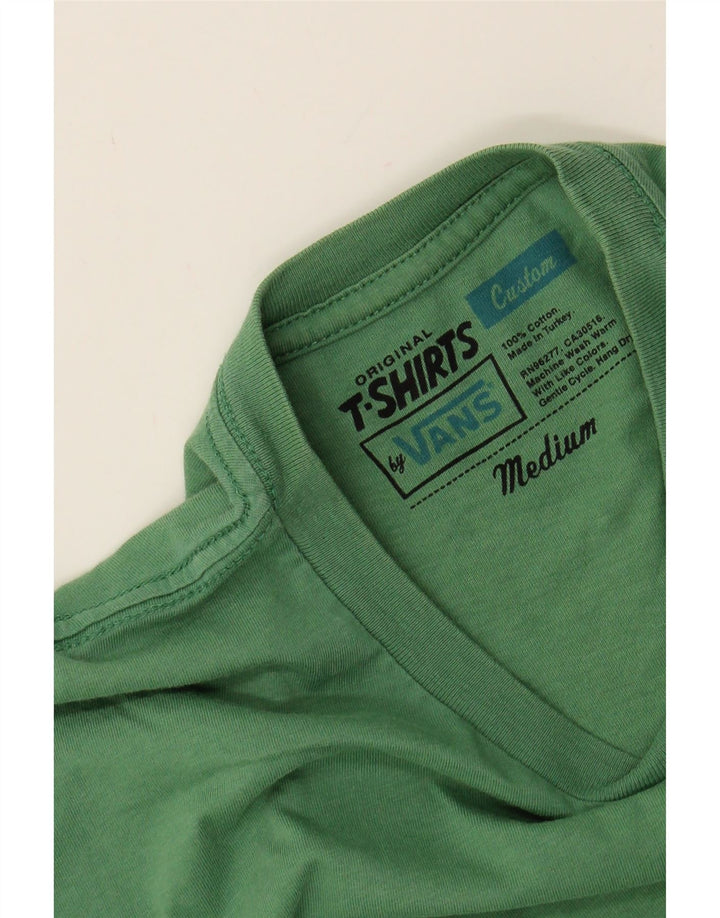 VANS Mens Custom Fit T-Shirt Top Medium Green Cotton Vintage Vans and Second-Hand Vans from Messina Hembry 