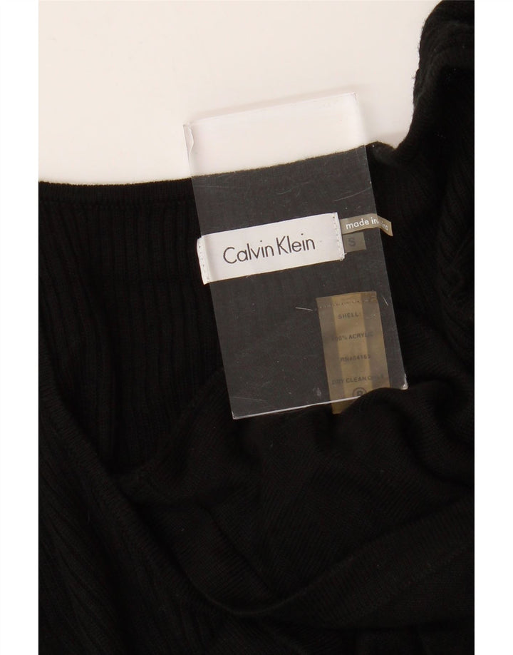 CALVIN KLEIN Rochie cu mâneci 3/4 pentru femei UK 10 Mic Negru Acrilic