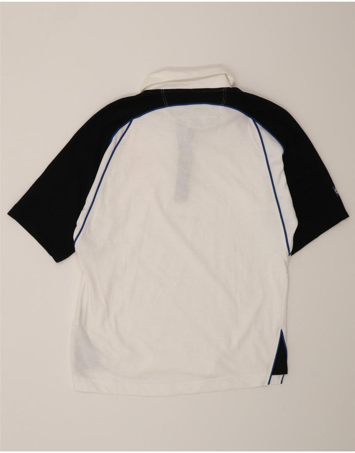Cămașă polo Sergio Tacchini pentru bărbați, bumbac alb, bloc de culoare