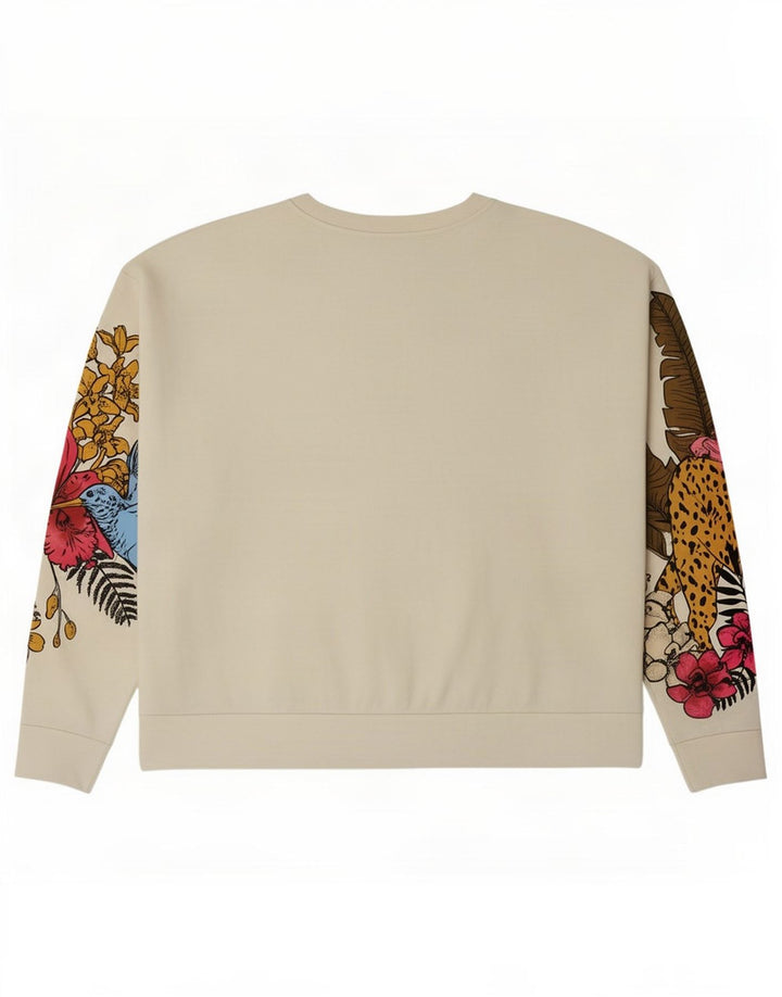 Pulover supradimensionat cu grafic pentru femei Zara UK 14 Medium White Floral