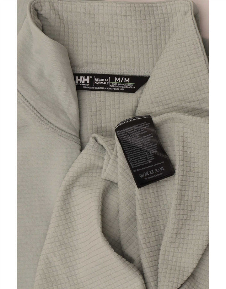 Trening pentru bărbați Helly Hansen, cu fermoar și gât, cu pulover, verde mediu, colorblock