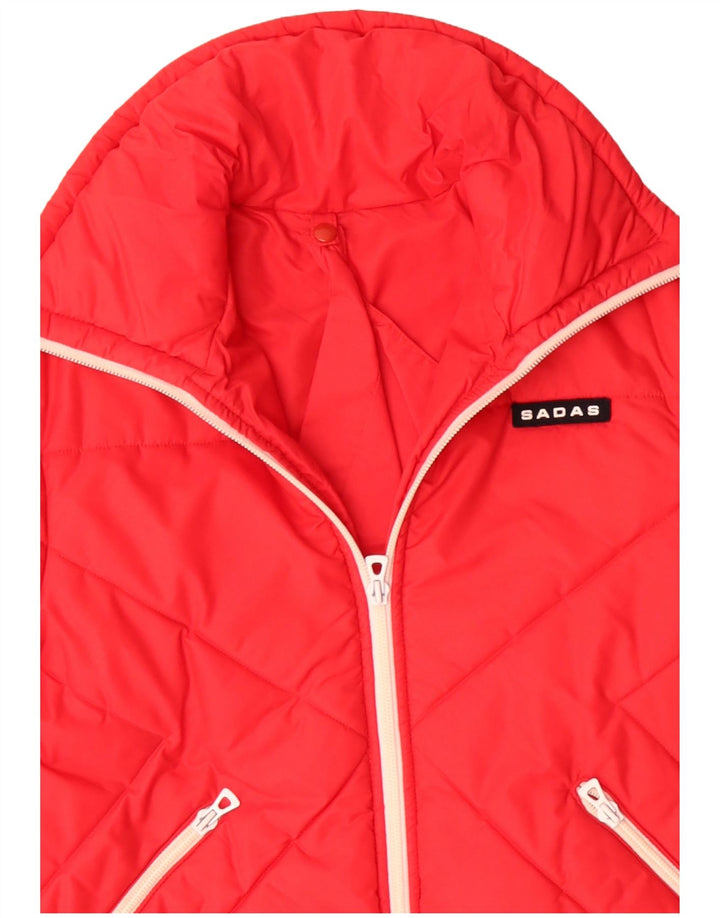 Jachetă căptușită cu glugă pentru femei VINTAGE UK 16 Poliamidă roșie mare