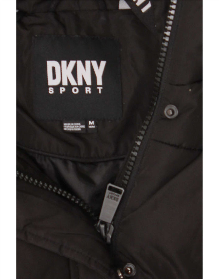 Dkny Palton capitonat supradimensionat cu glugă pentru femei UK 14 Medium Black Poliester