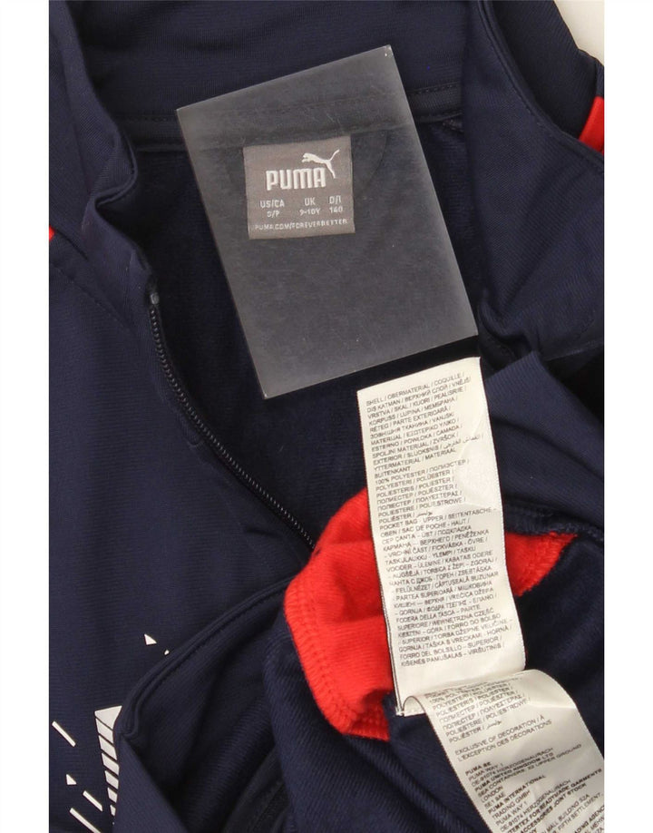 Jachetă de trening cu grafică Puma pentru băieți, 9-10 ani, albastru bleumarin