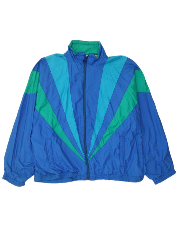 Jachetă de trening vintage pentru bărbați UK 44 XL Albastru Colorblock