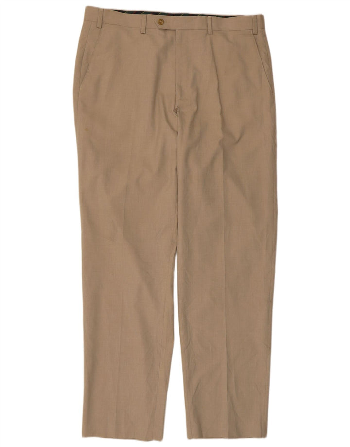 Pantaloni de costum drepți pentru bărbați CHAPS L36 L32 poliester bej
