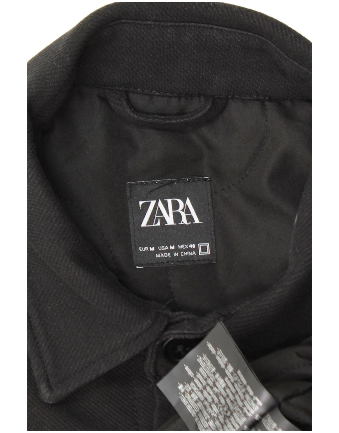Bomber pentru bărbați Zara UK 38, bumbac mediu negru