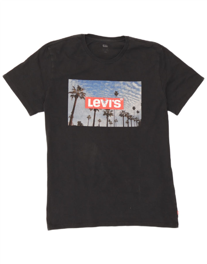 Tricou grafic Levi's pentru bărbați Top mare din bumbac negru
