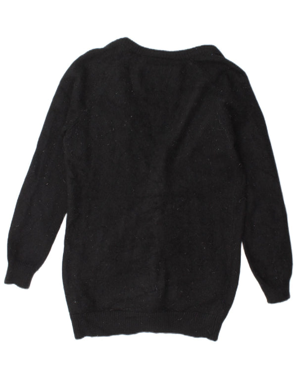 Jack Wills Pulover cardigan supradimensionat pentru femei UK 10 Small Black Angora