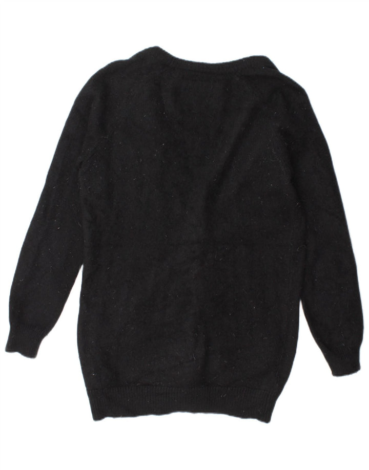 Jack Wills Pulover cardigan supradimensionat pentru femei UK 10 Small Black Angora