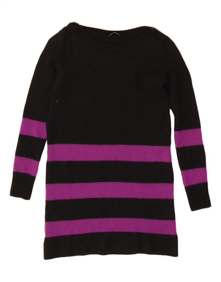 MAX & CO. Womens Boat Neck Jumper Sweater UK 8 Small Black Striped Vintage Max & Co. and Second-Hand Max & Co. from Messina Hembry 