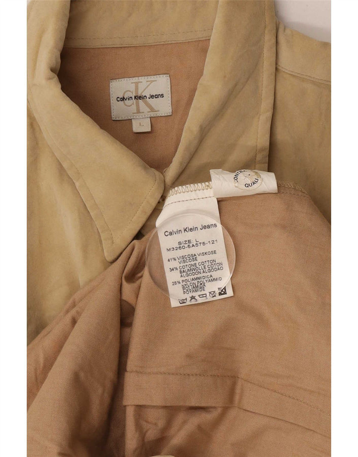 Cămașă pentru bărbați Calvin Klein Jeans, Bej, Viscoză