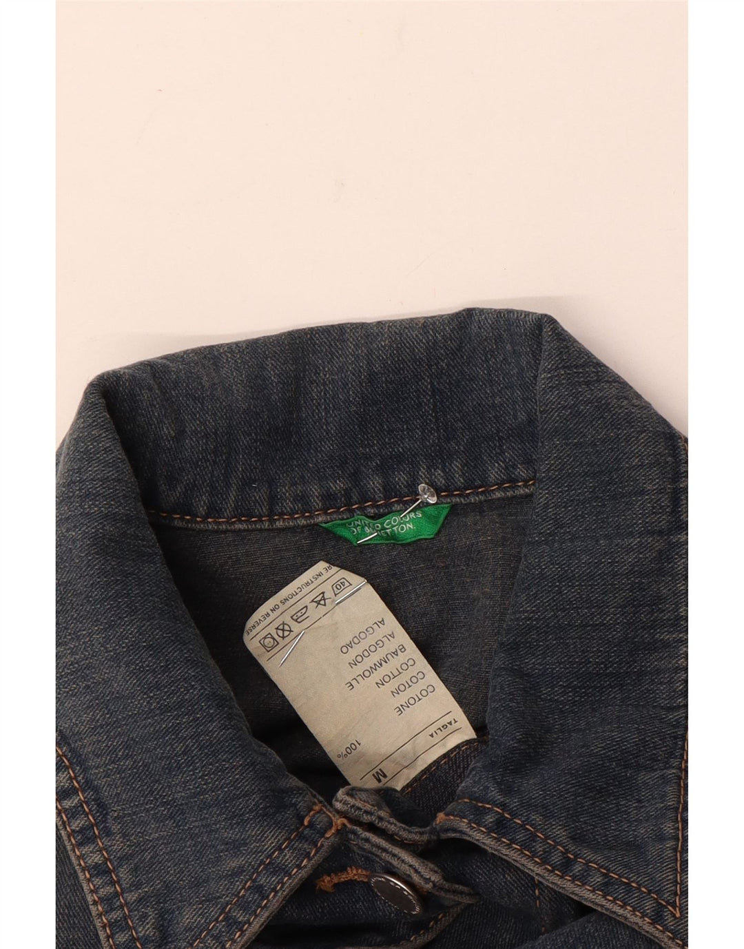 Jachetă de blugi pentru femei Benetton UK 14, bumbac albastru mediu