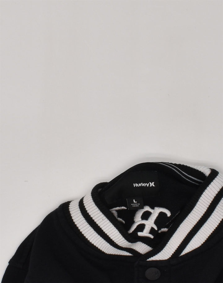 Jachetă Varsity cu grafică HURLEY pentru băieți 11-12 ani, mare, negru, bumbac