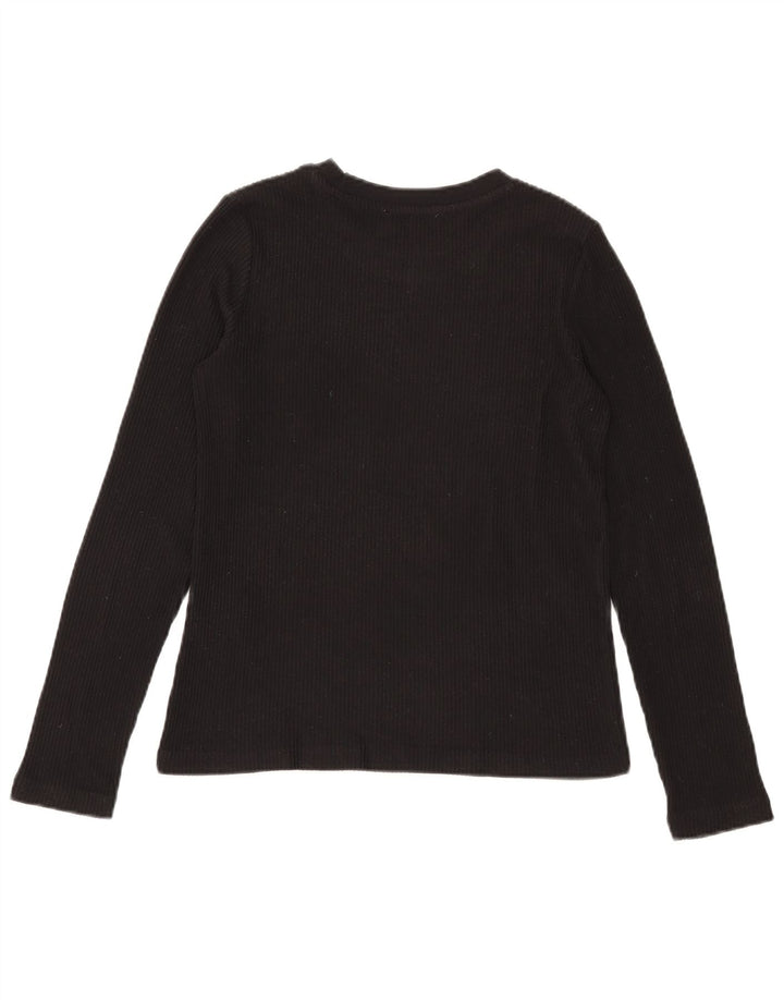 Top femeie Zara cu mânecă lungă UK 10, poliester negru mic