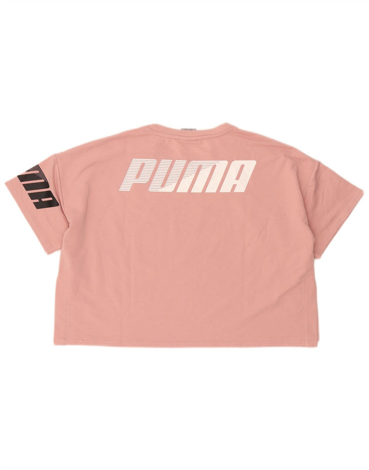 Tricou cu grafic Puma pentru femei Crop Top UK 16 Poliester roz mare