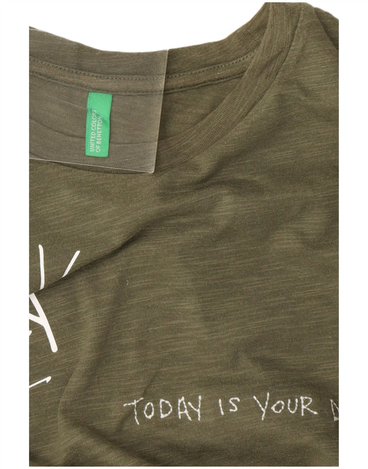 Tricou grafic BENETTON pentru femei Top UK 14 Medium Khaki