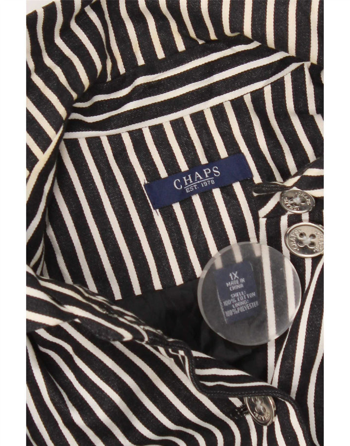 Jachetă Chaps pentru femei cu mâneci 3/4 și 6 nasturi, Marea Britanie 18 XL, bleumarin, cu dungi
