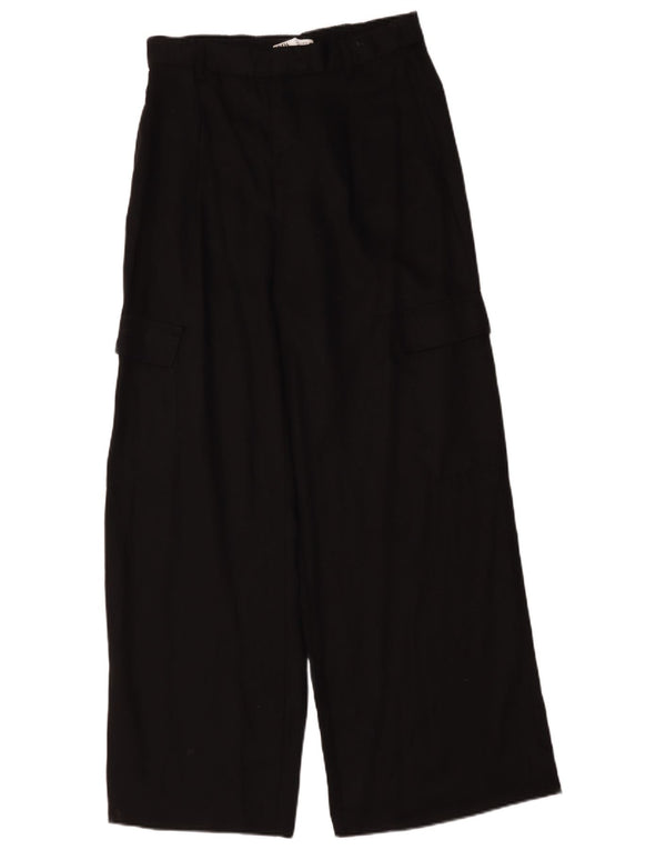 Pantaloni cargo largi pentru femei cu talie înaltă Zara, mari L32 L30, lyocell negru